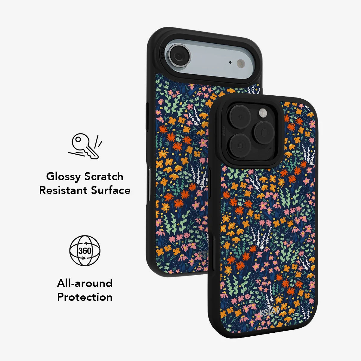 Midnight Meadow | Vibrant Wildflower Navy Phone Case