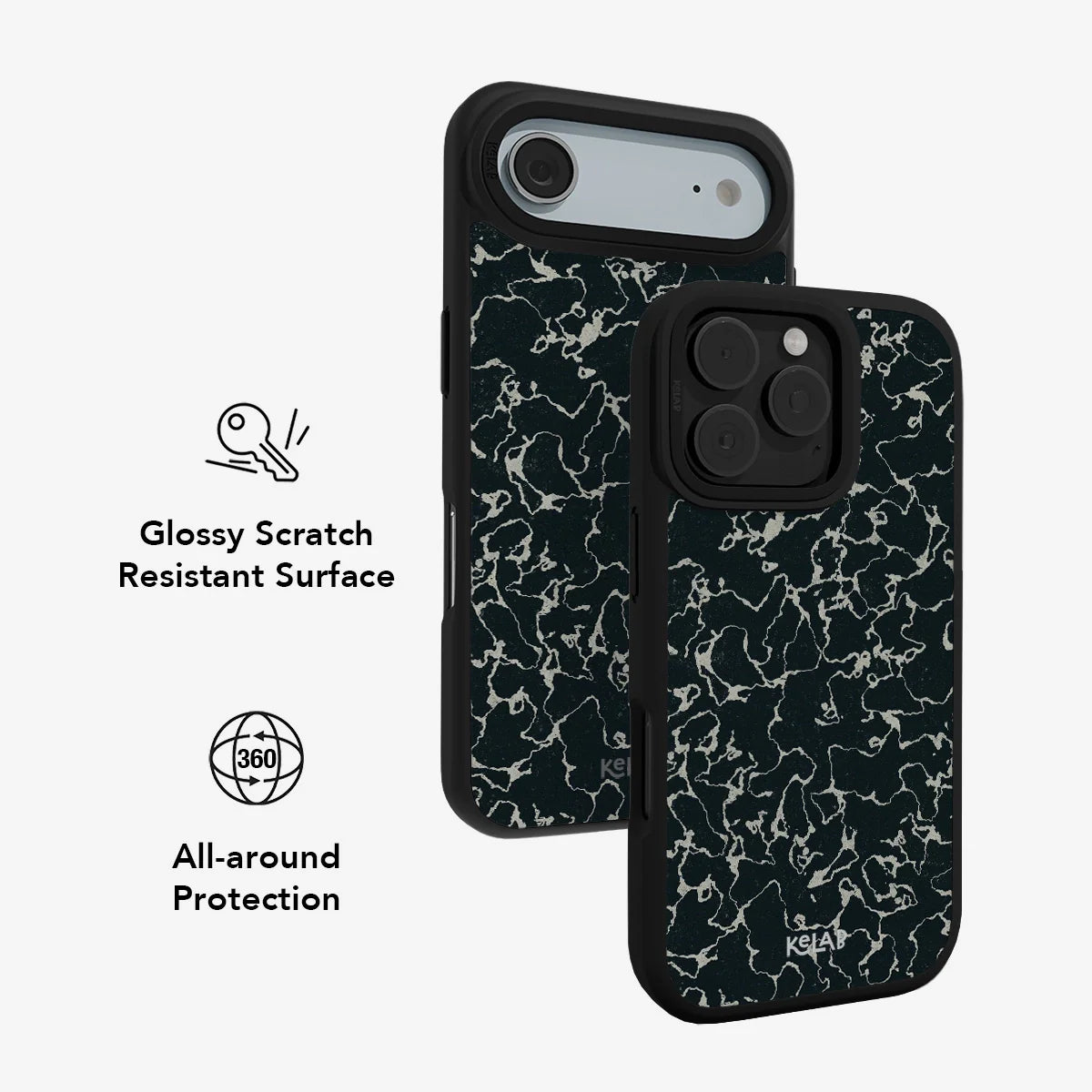 Obsidian Vein | Abstract Black Marble Phone Case