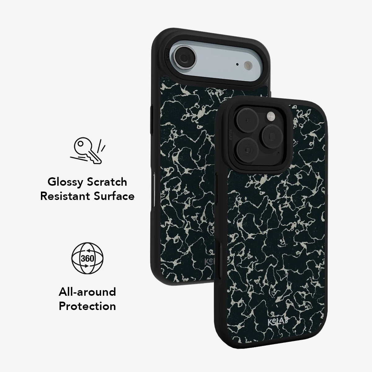 Obsidian Vein | Abstract Black Marble Phone Case