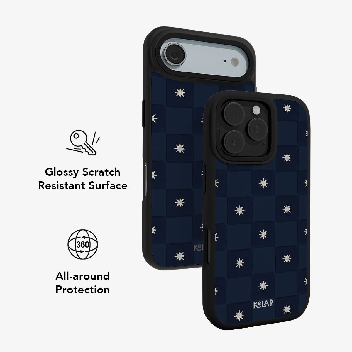 Celestial Check | Navy Checkered Phone Case