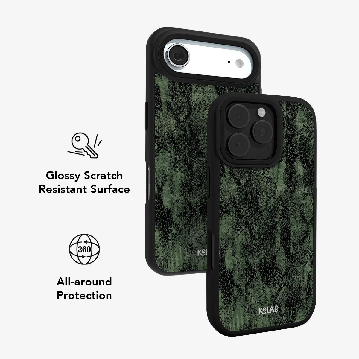 Emerald Python | Textured Olive Snakeskin Phone Case