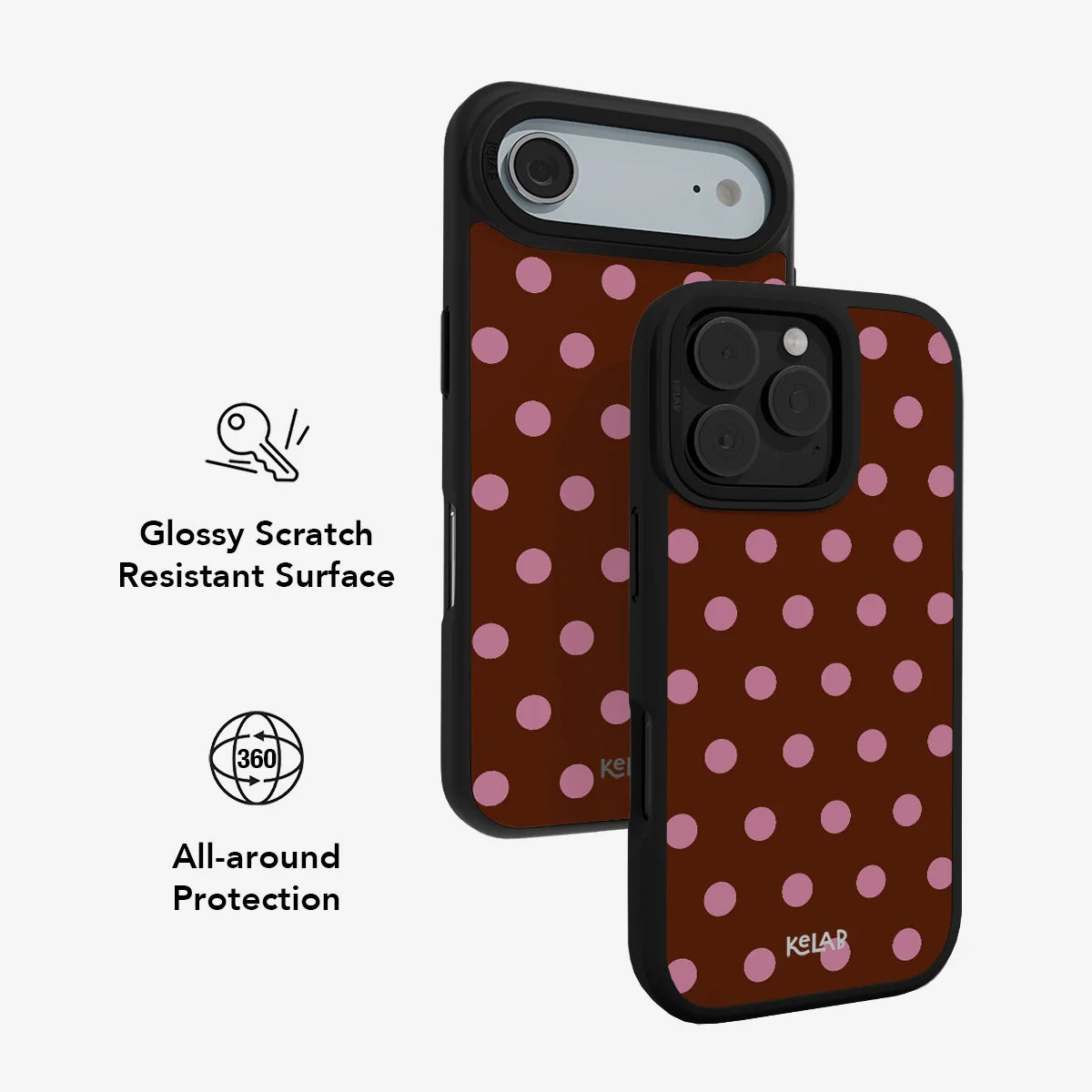 Velvet Pop | Brown Pink Polka Dot Phone Case