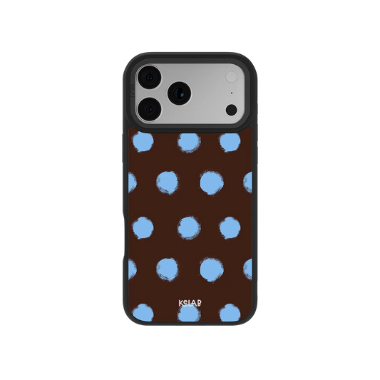 Blueberry Espresso | Brown Blue Polka Dot Phone Case
