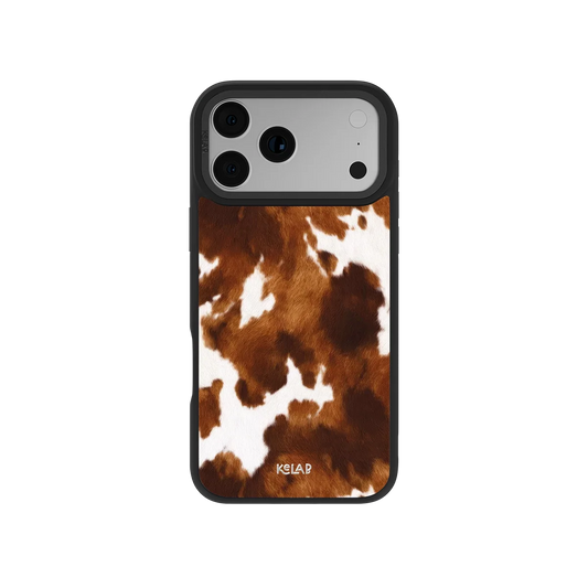 Milk & Mahogany | Brown Cow Print Phone Case