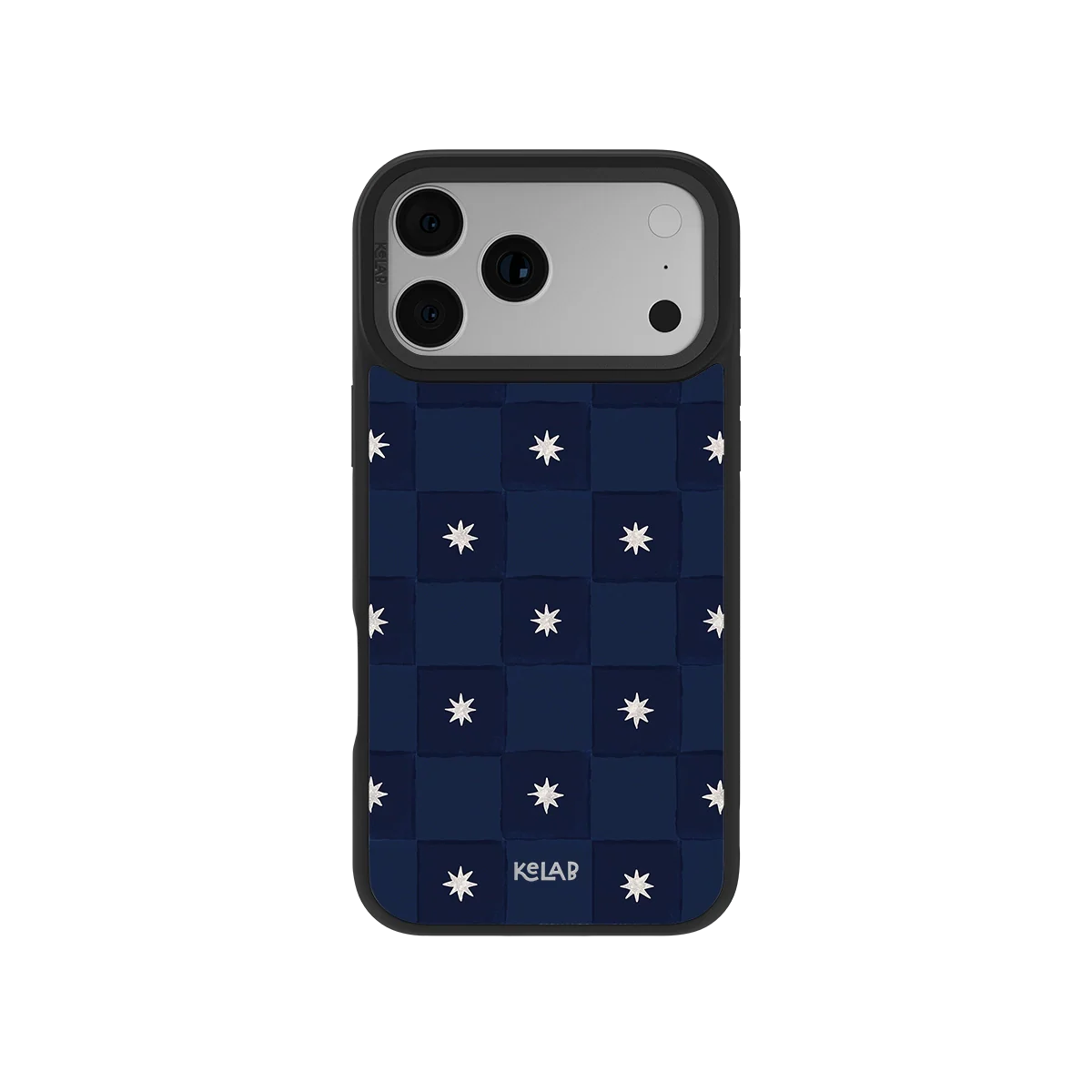 Celestial Check | Navy Checkered Phone Case