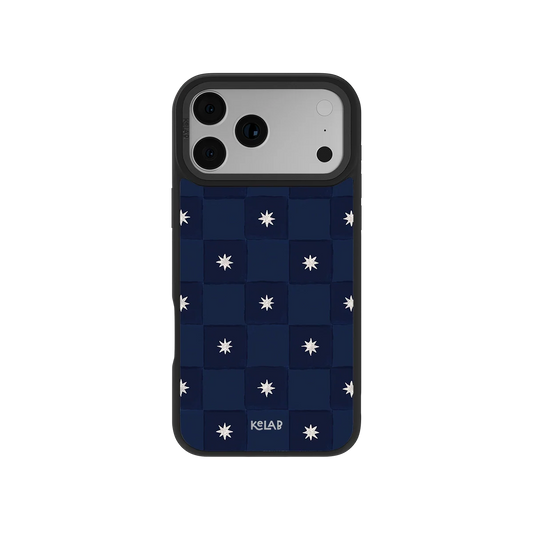 Celestial Check | Navy Checkered Phone Case