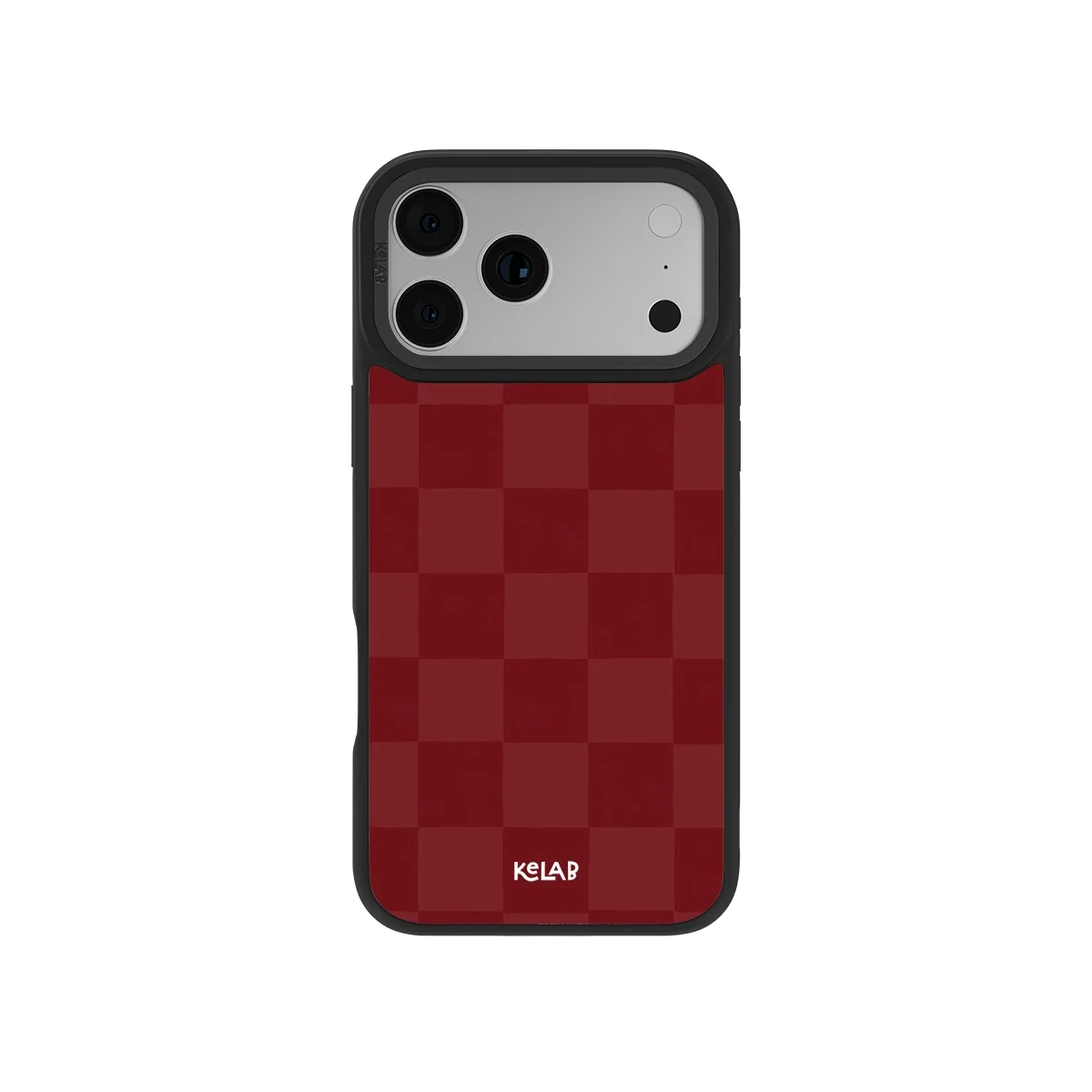 Maroon Check | Bold Checkerboard Pattern Phone Case