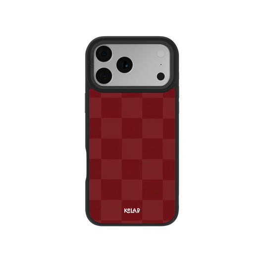 Maroon Check | Bold Checkerboard Pattern Phone Case