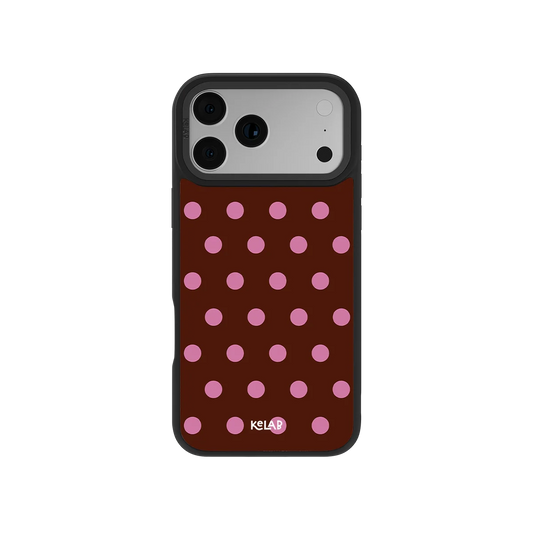 Velvet Pop | Brown Pink Polka Dot Phone Case