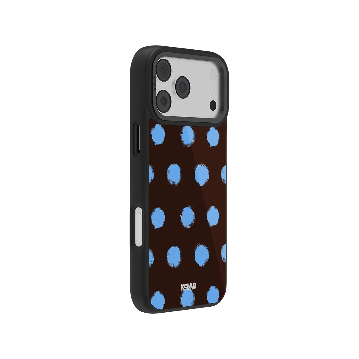 Blueberry Espresso | Brown Blue Polka Dot Phone Case