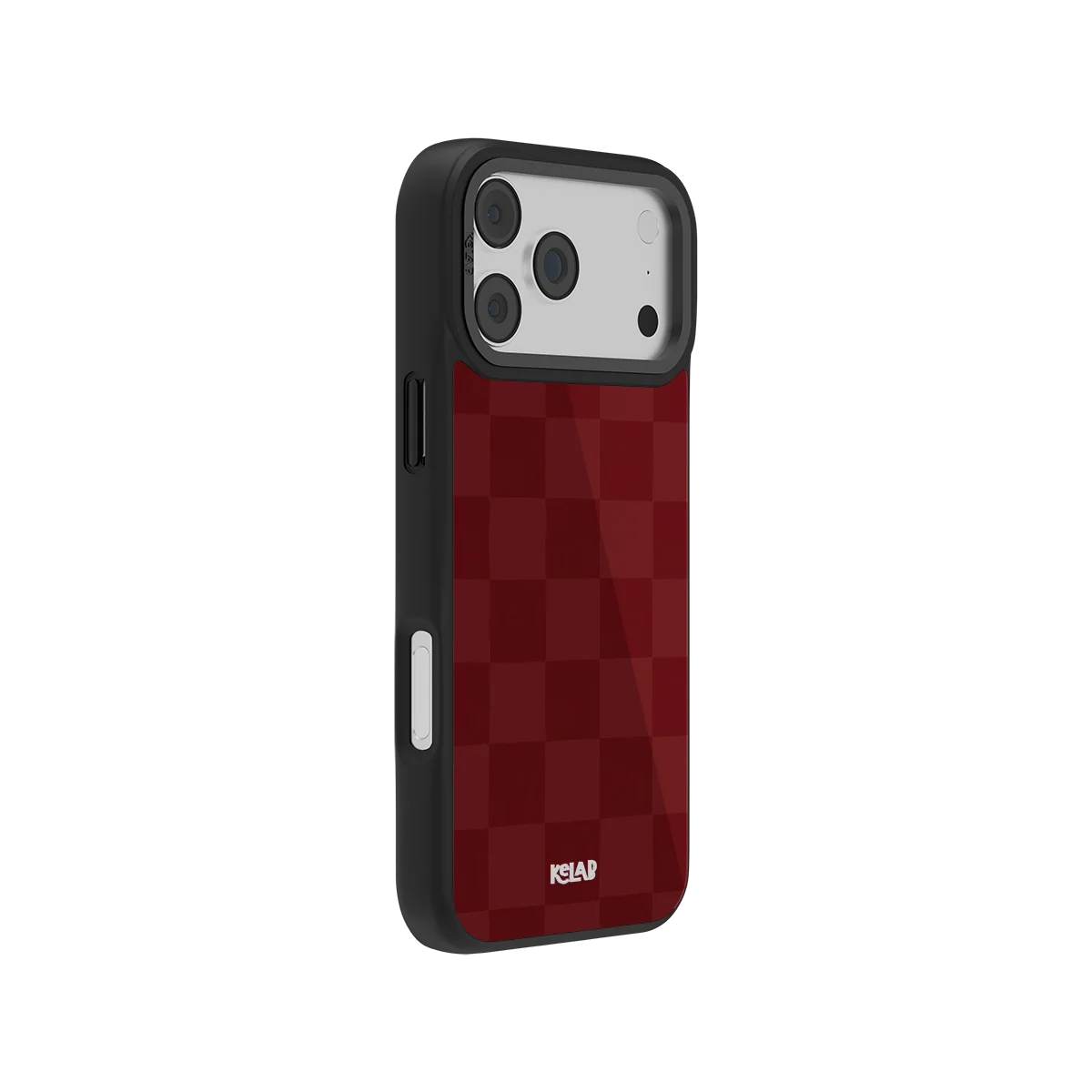 Maroon Check | Bold Checkerboard Pattern Phone Case