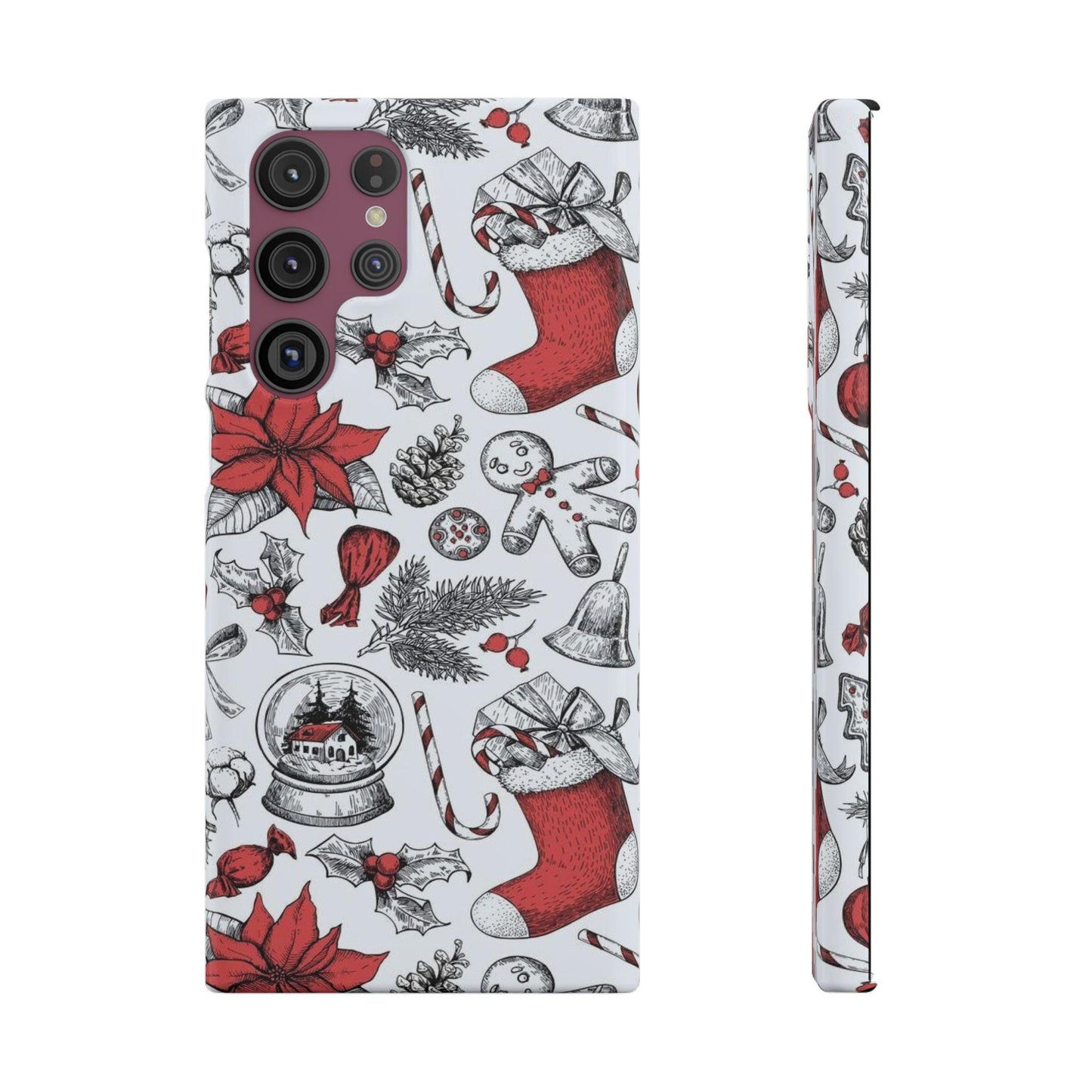 Samsung Clear Silicone Phone Case with Christmas Holiday Pattern – Festive Protection for Your Device