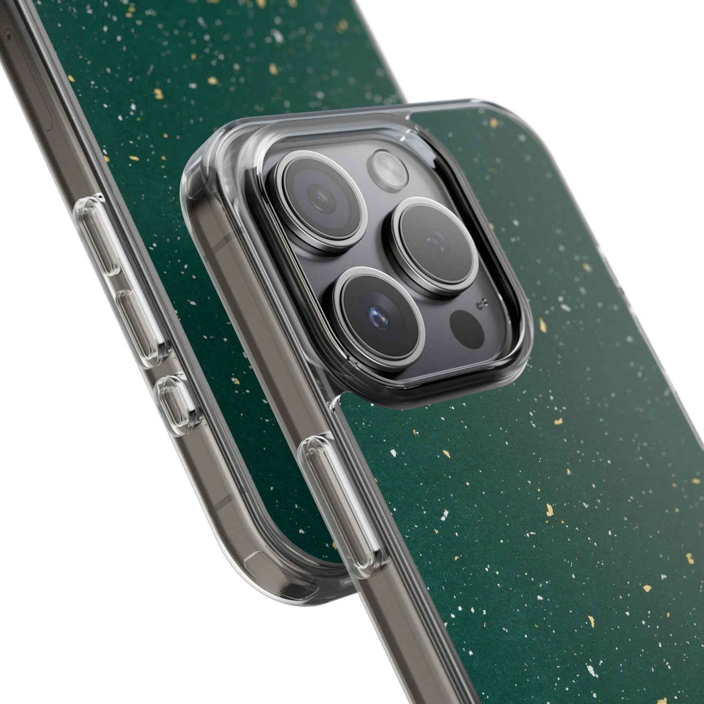 Clear Cases Green with Glitter