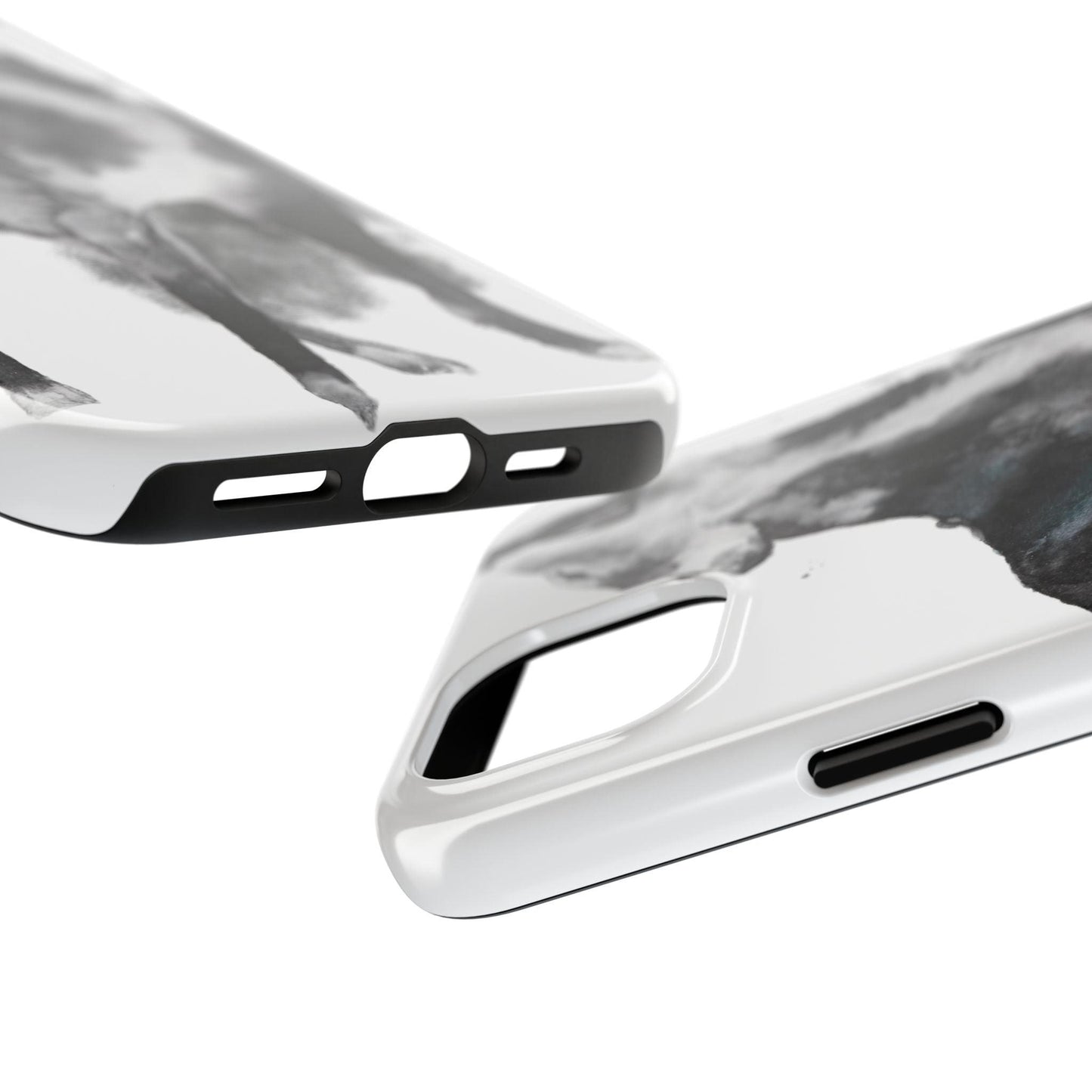 Black and White Dog Printed Tough Phone Cases