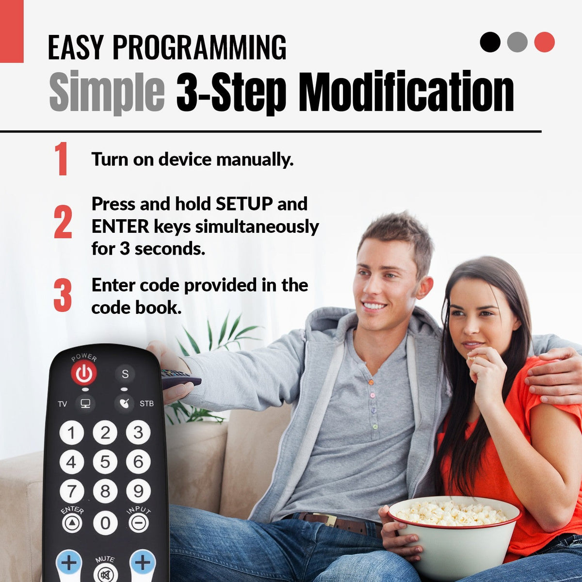 RCA RCRHM02BR 1-Device Universal Remote Control