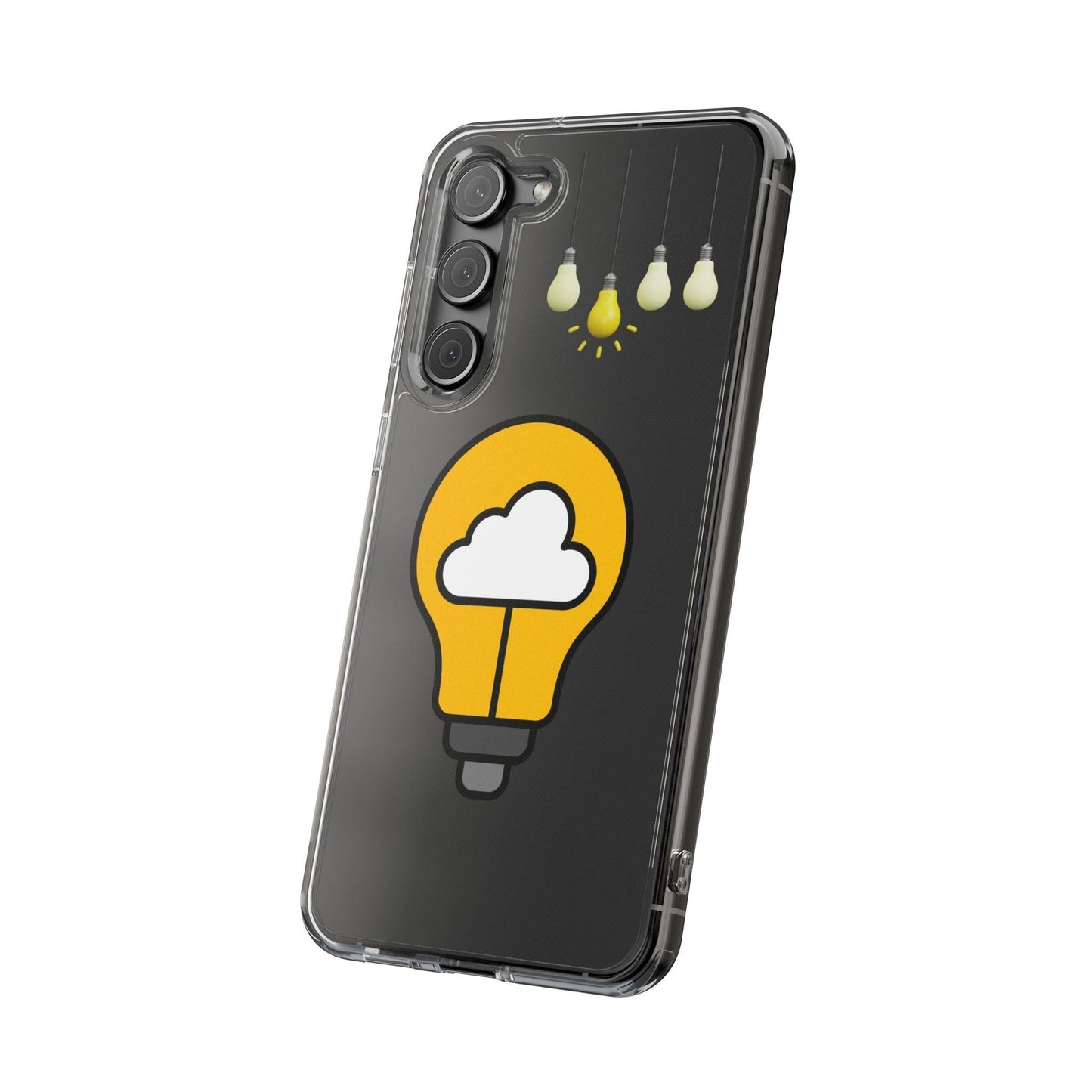 Clear Cases Bulbs with Light Representing Ideas