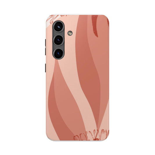 Samsung Tough Phone Case Blush Waves in Warm Earth Tones