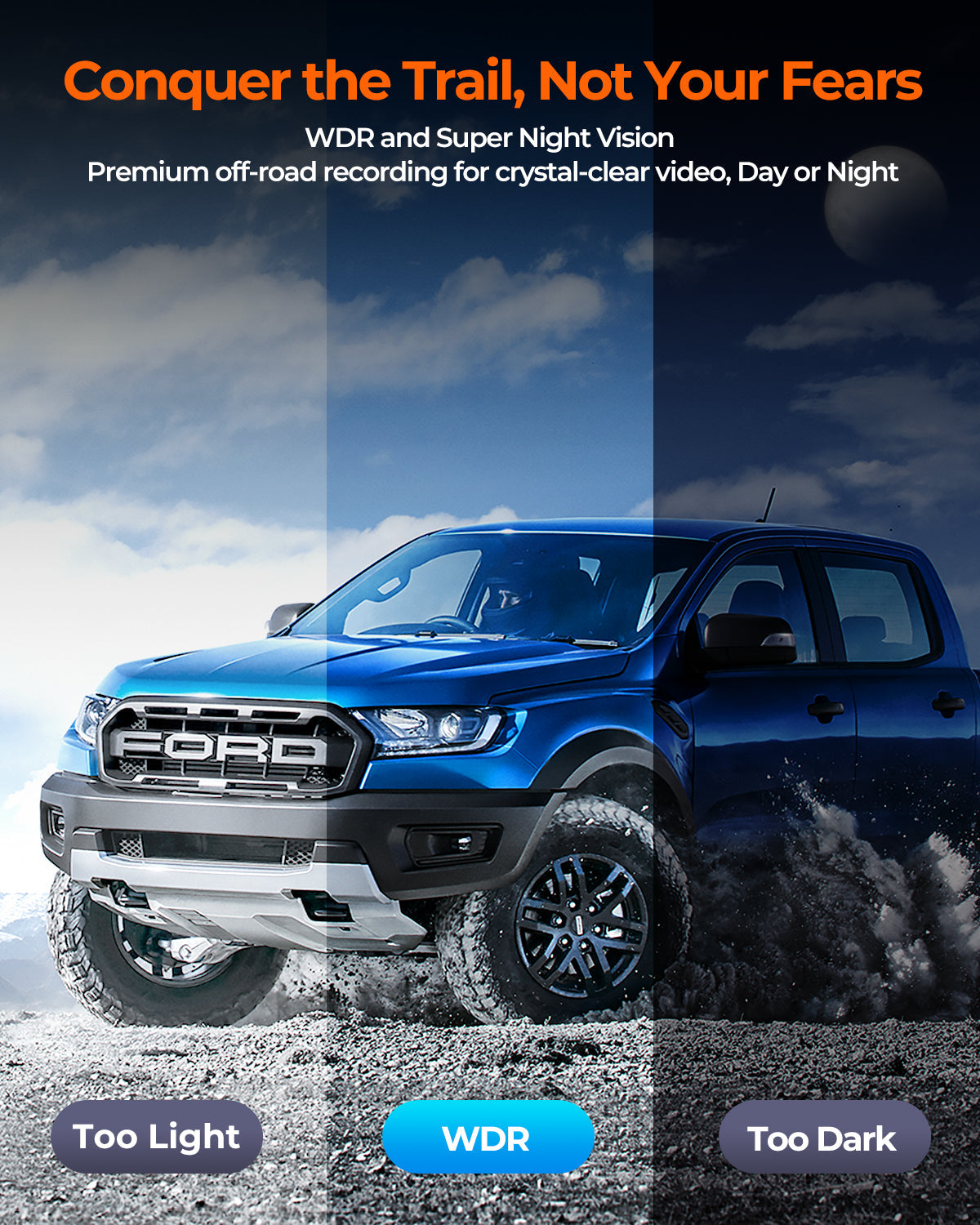 The Legend 2ch Waterproof Rear View Mirror Dash Cam with 4K Front and 2.5K Rear Cameras