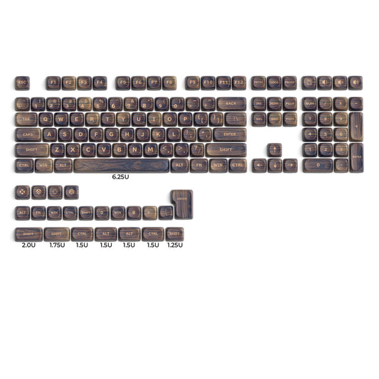 XVX Walnut Texturer  MOA  Profile Dye-Sub PBT Keycap Set 130-Key