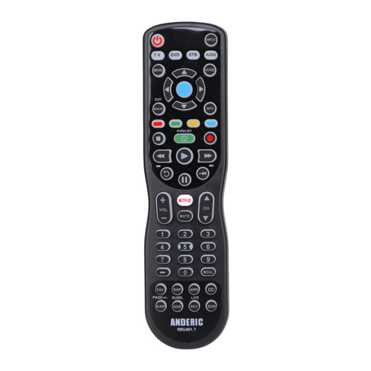 Anderic RR0777S Universal 4-Device Remote Control for Pre-programmed for Panasonic Smart TVs with Learning and Backlight | N2QAYB000777S