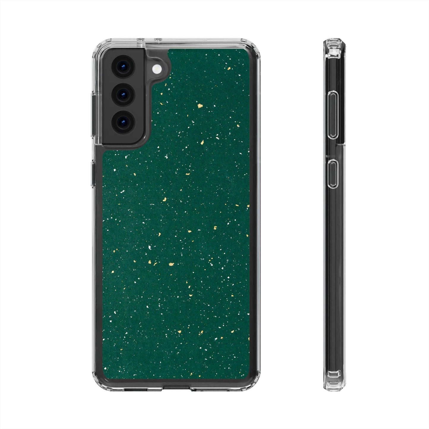 Clear Cases Green with Glitter