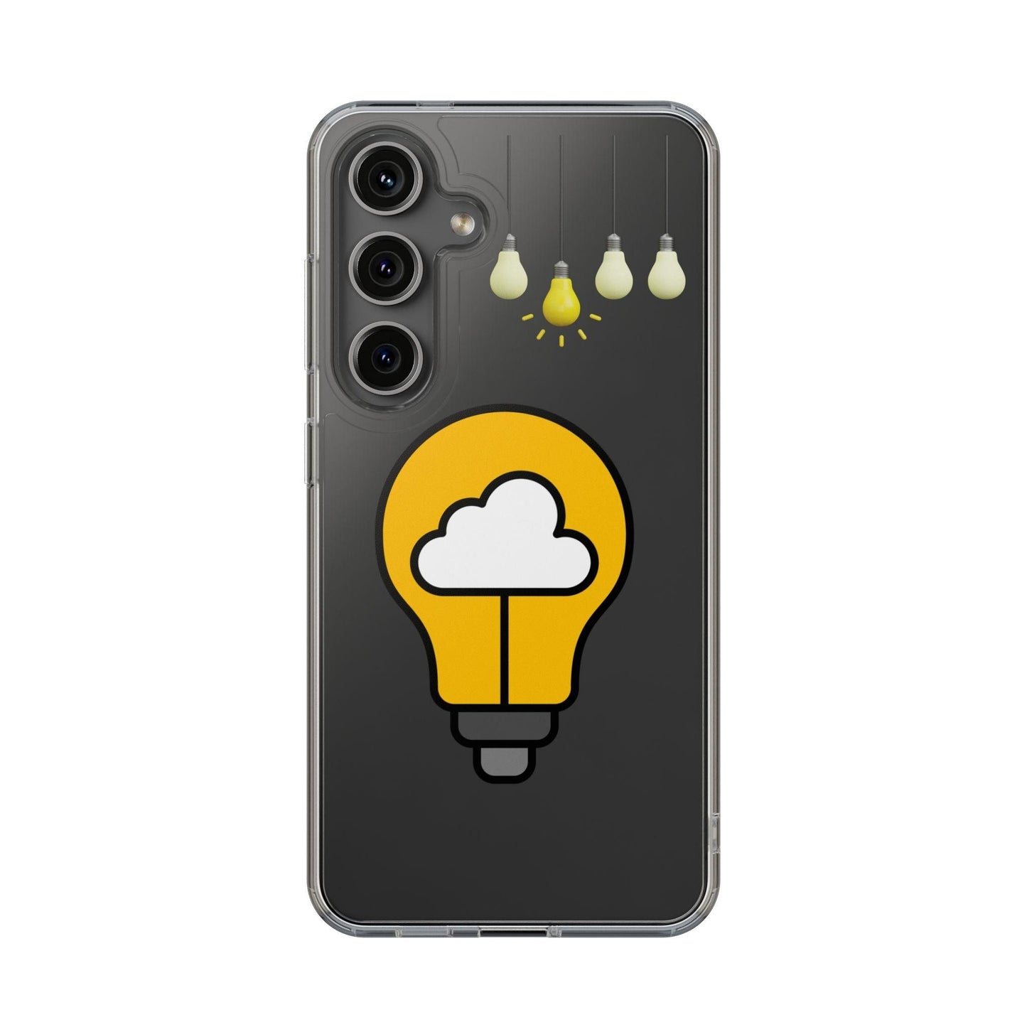 Clear Cases Bulbs with Light Representing Ideas
