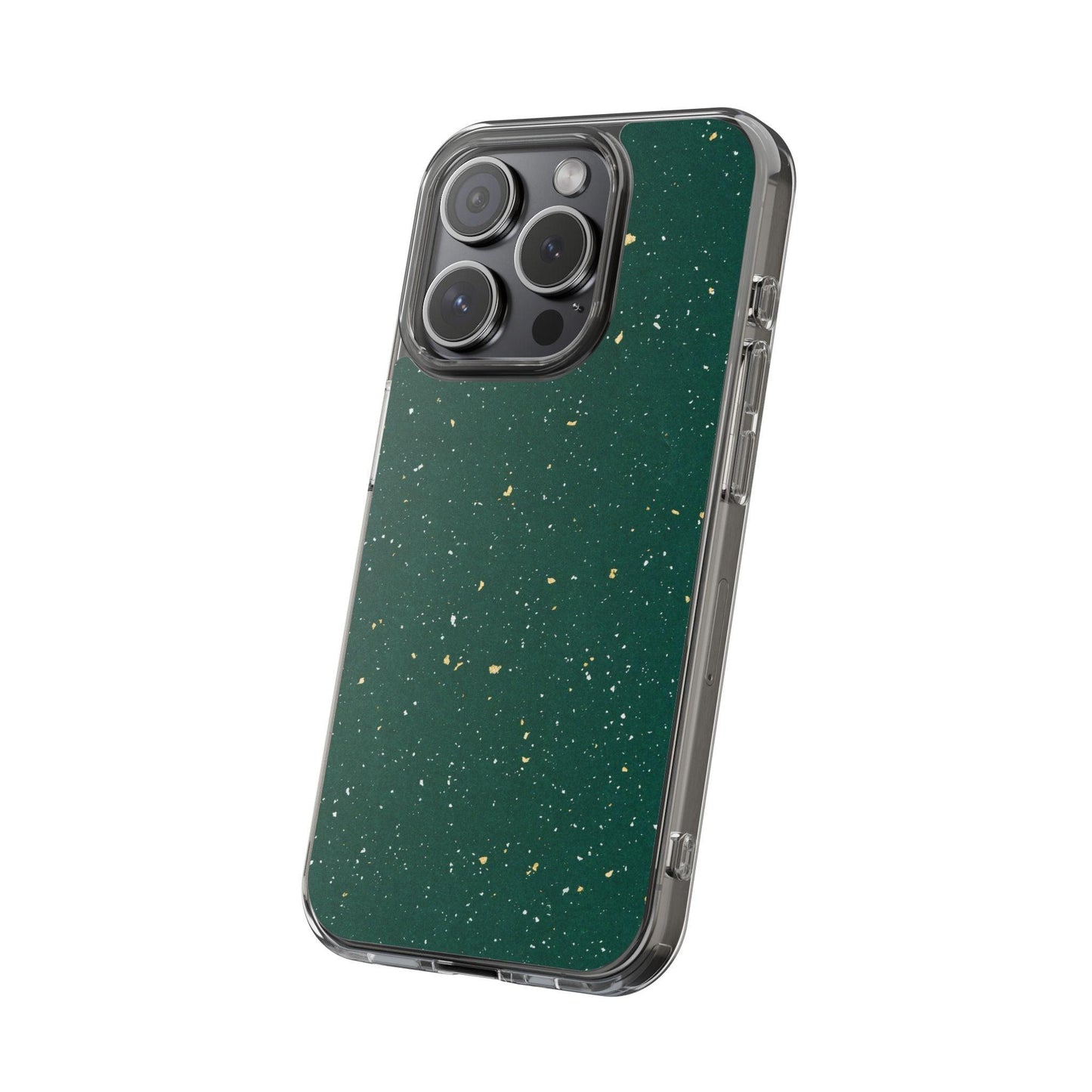 Clear Cases Green with Glitter