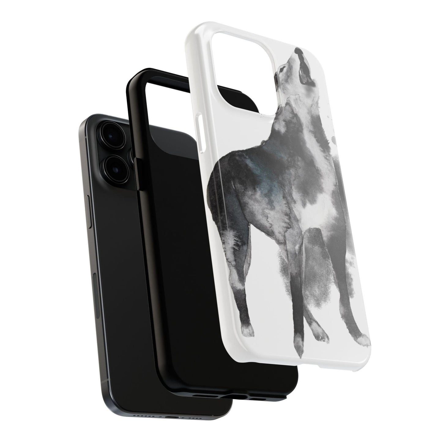 Black and White Dog Printed Tough Phone Cases
