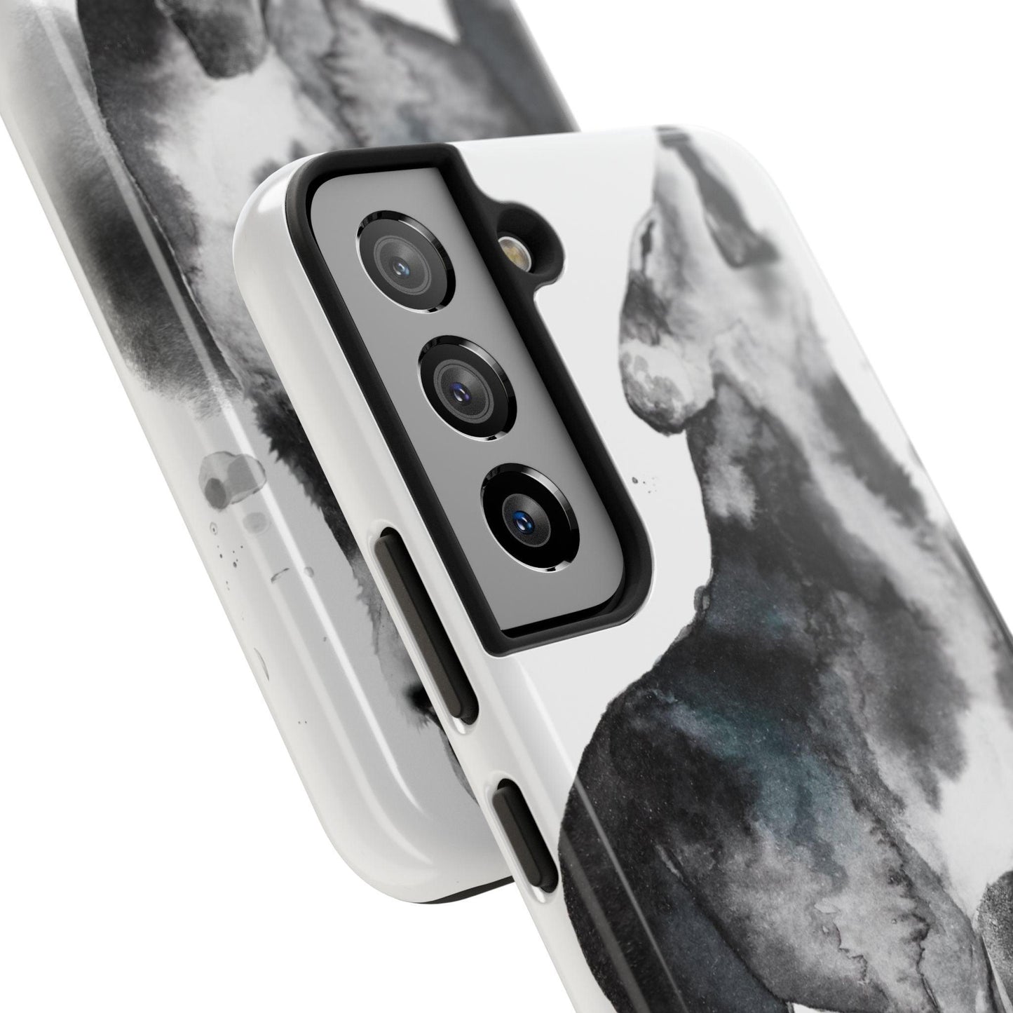 Black and White Dog Printed Tough Phone Cases
