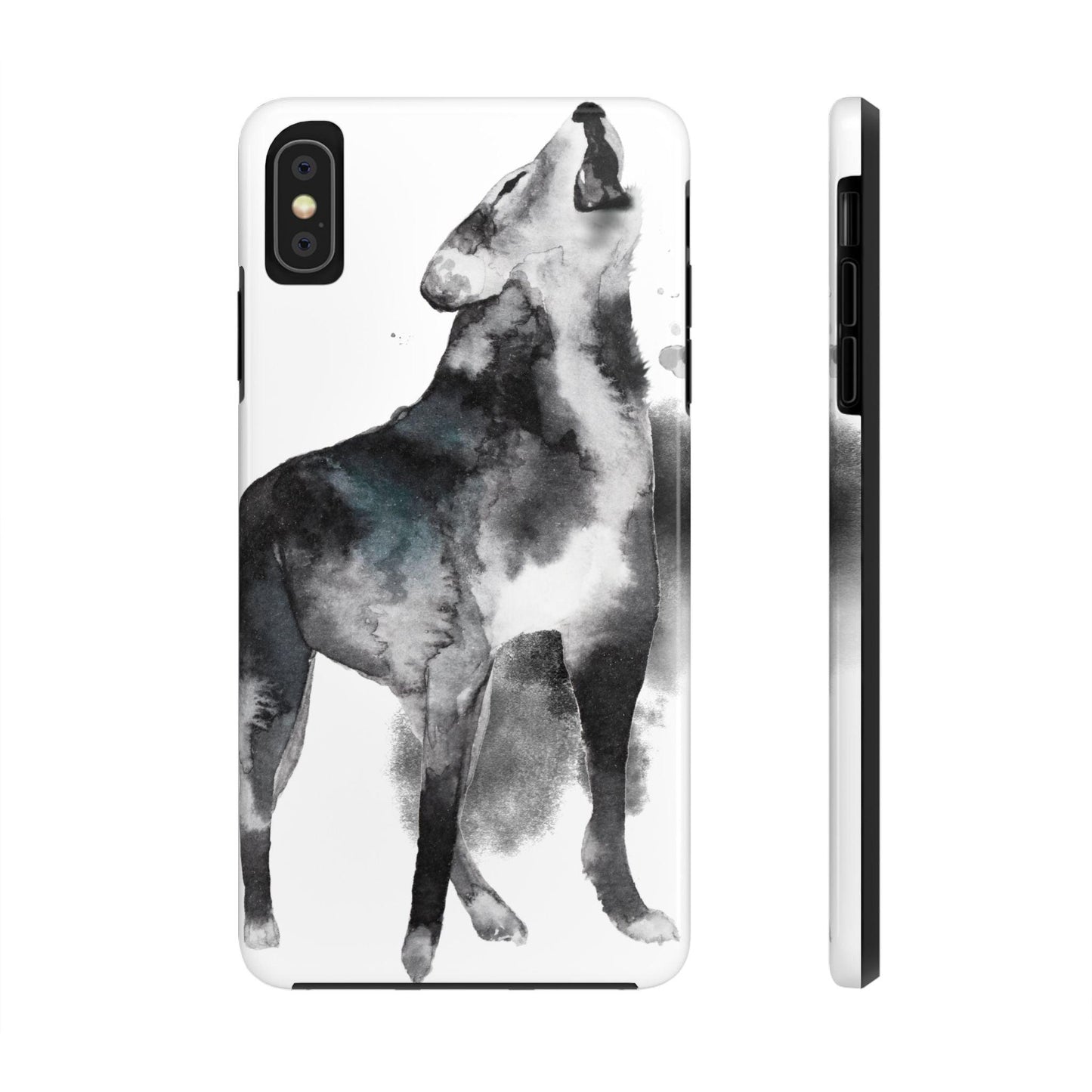 Black and White Dog Printed Tough Phone Cases
