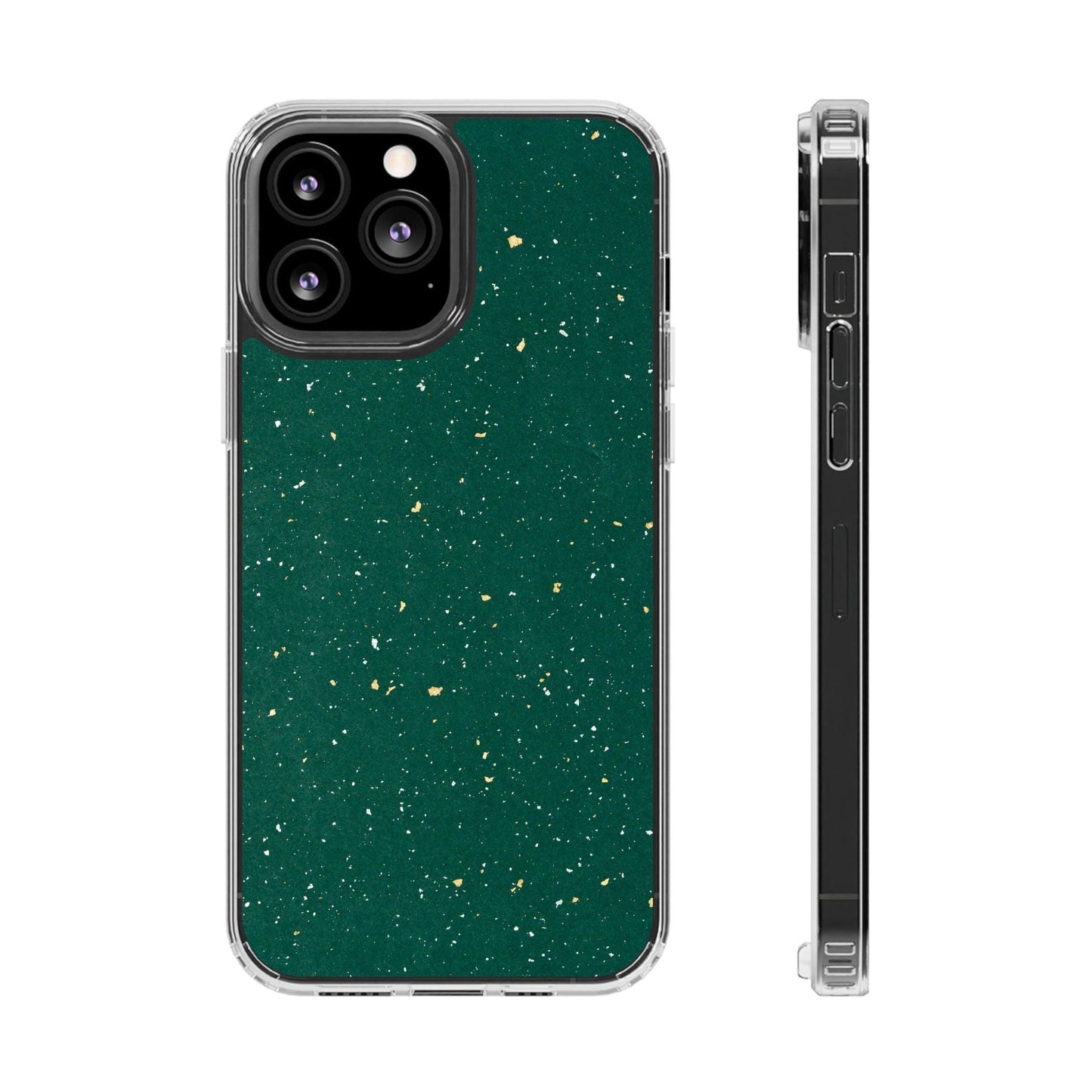 Clear Cases Green with Glitter