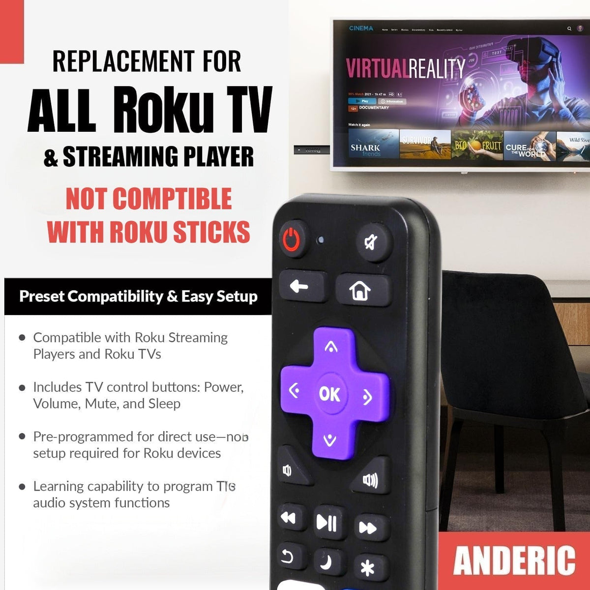 Roku RC114 Streaming Remote Control