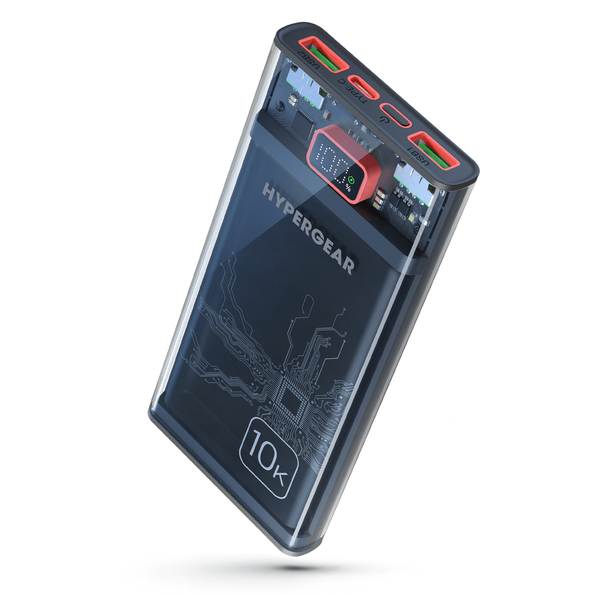 HyperGear ClearCharge 10000mAh Transparent PD Power Bank