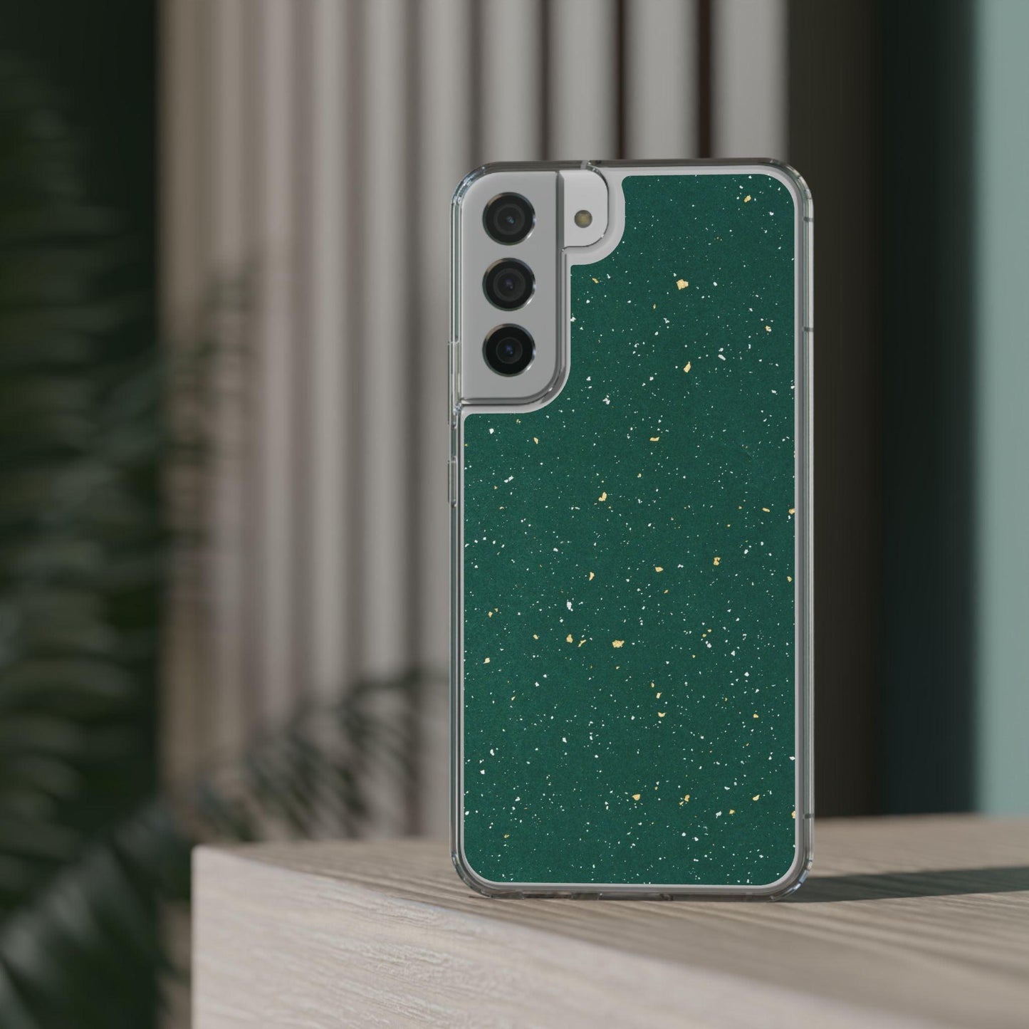 Clear Cases Green with Glitter