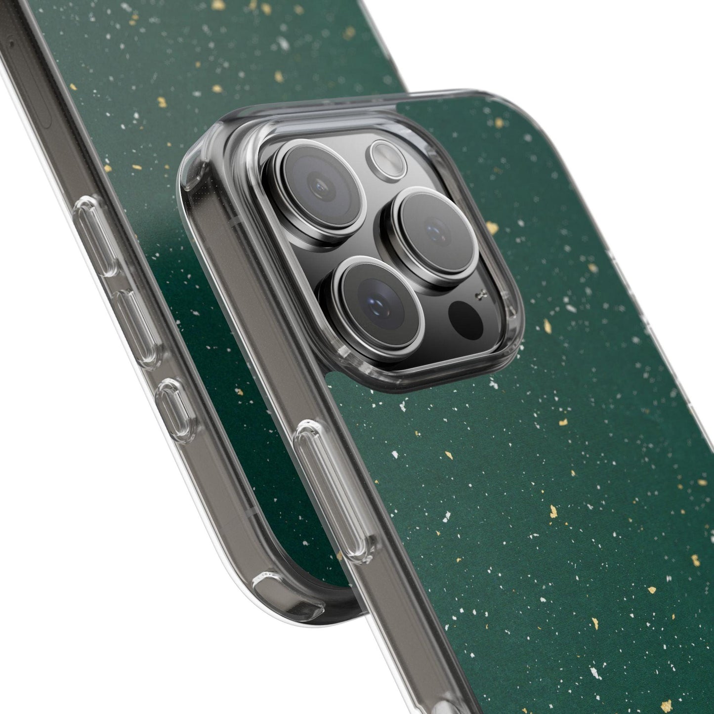 Clear Cases Green with Glitter