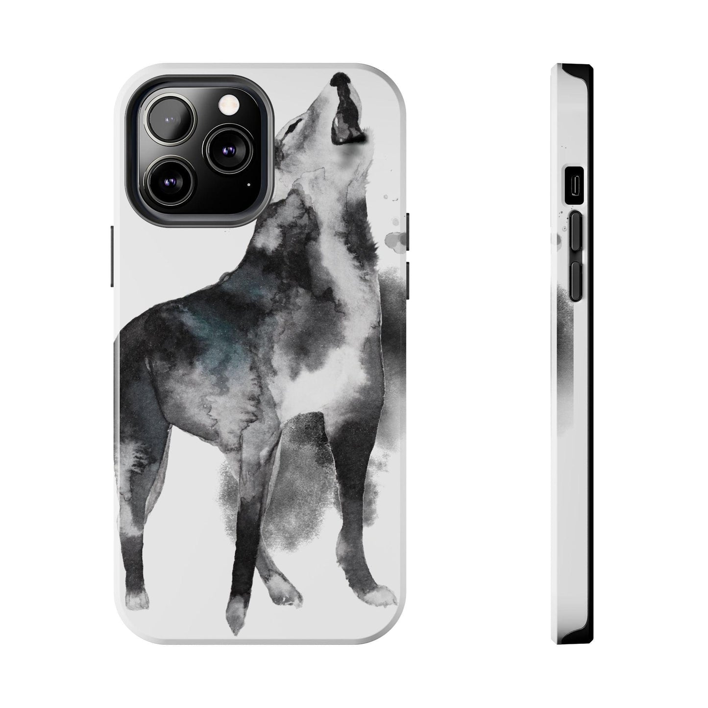 Black and White Dog Printed Tough Phone Cases