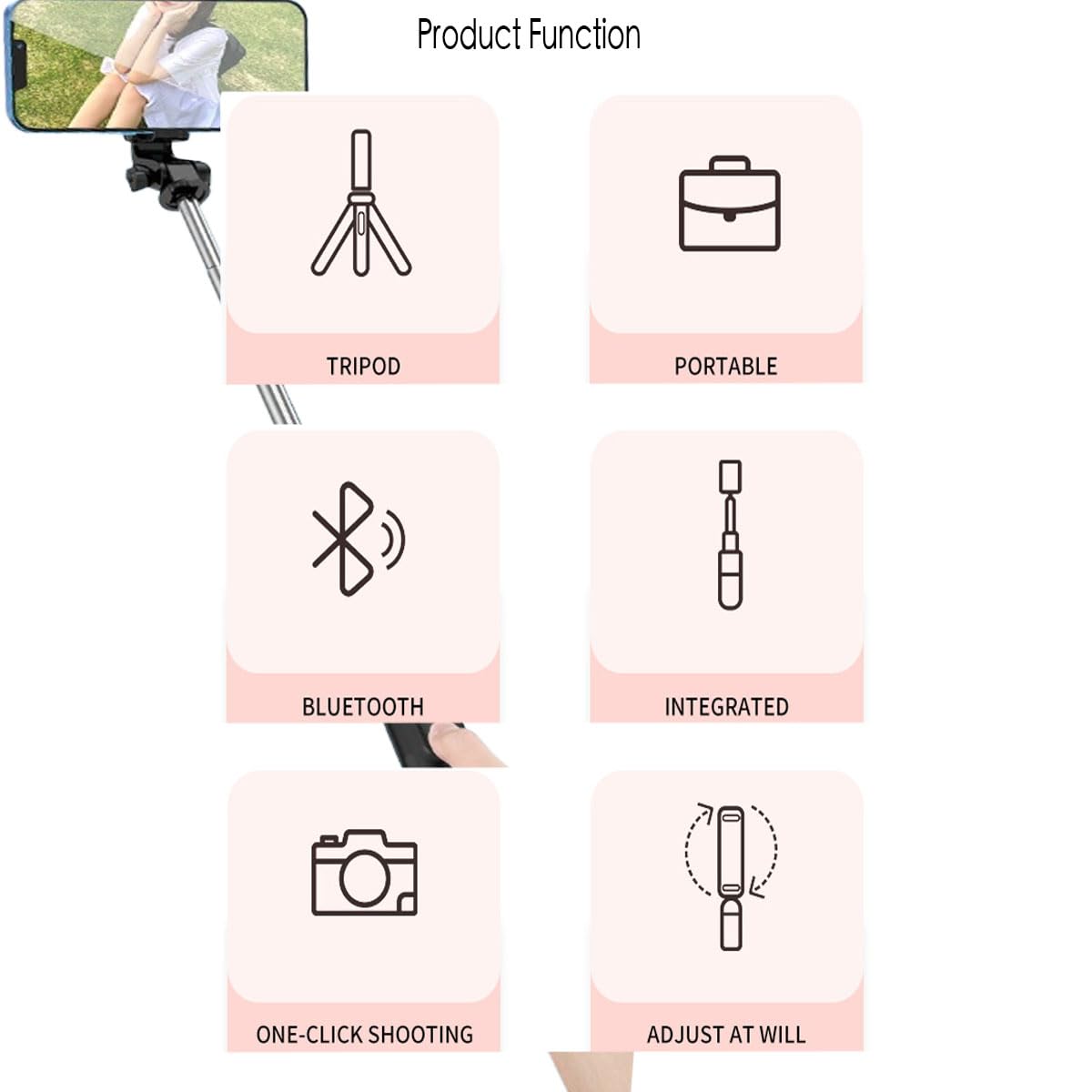 Selfie Stick Tripod 28" — Extendable Phone Tripod with 360° Rotation Holder for Travel, Vlog & Selfies, Universal iPhone & Android