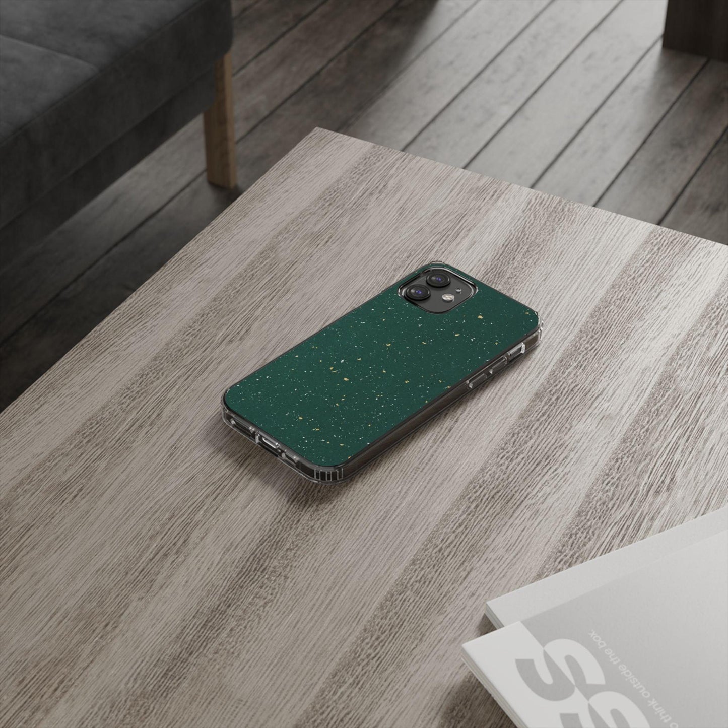 Clear Cases Green with Glitter