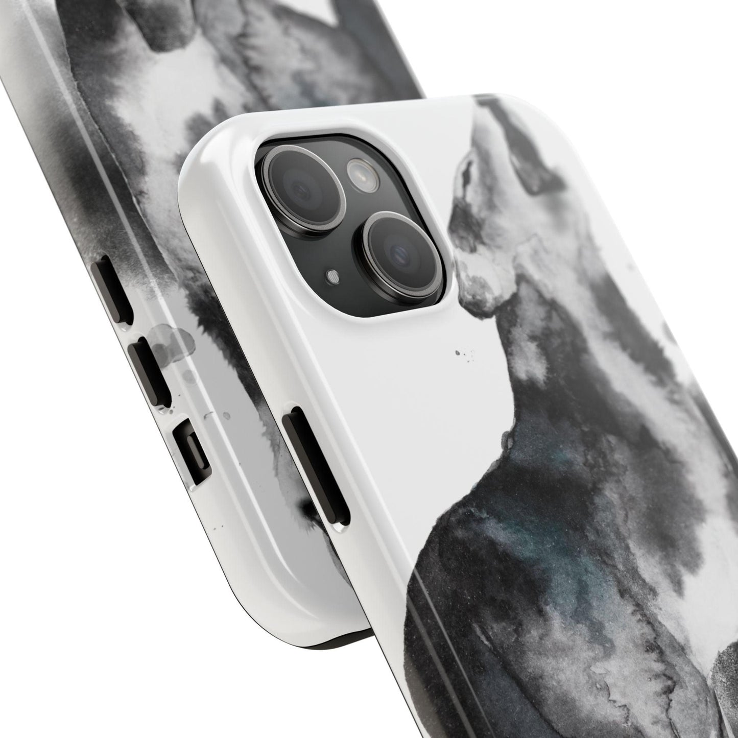 Black and White Dog Printed Tough Phone Cases