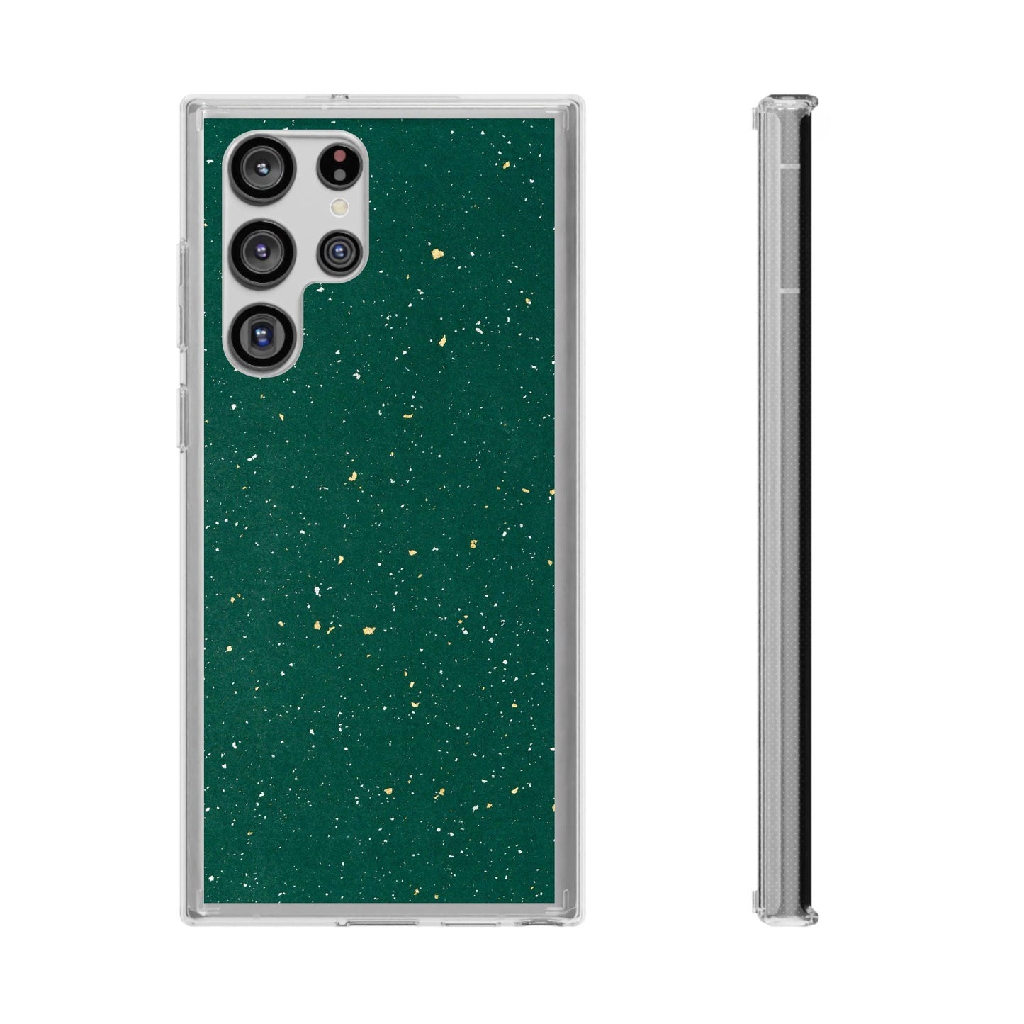 Clear Cases Green with Glitter