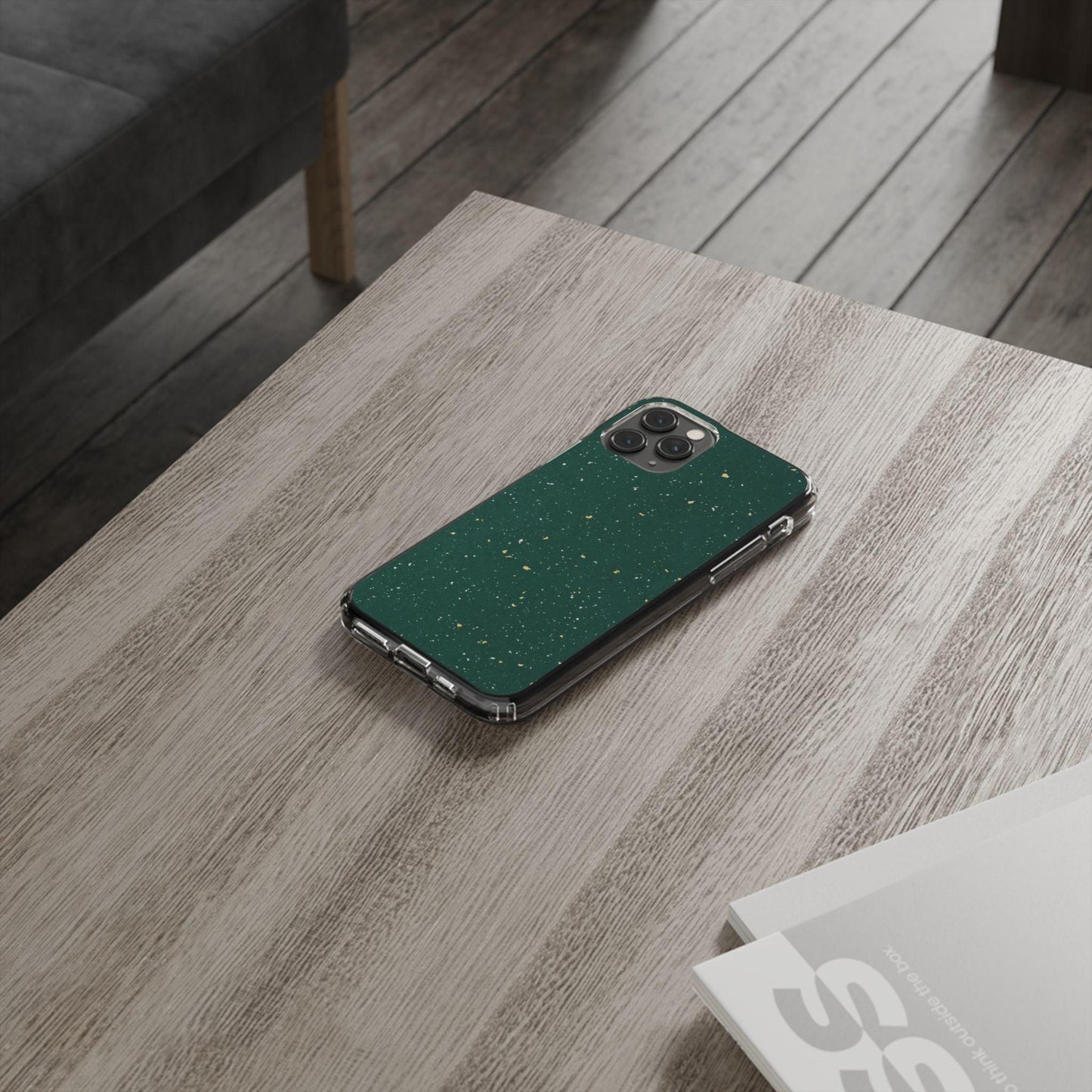 Clear Cases Green with Glitter