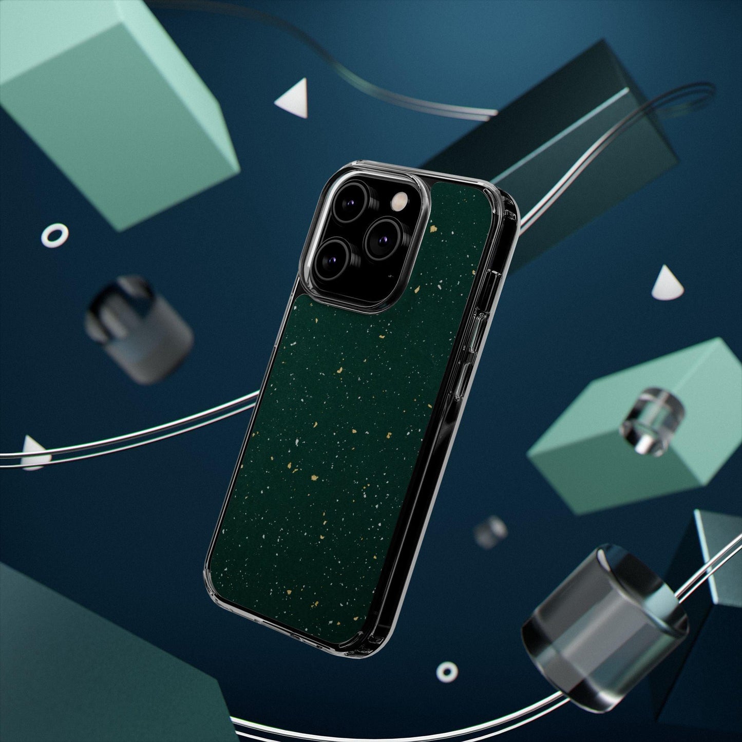 Clear Cases Green with Glitter