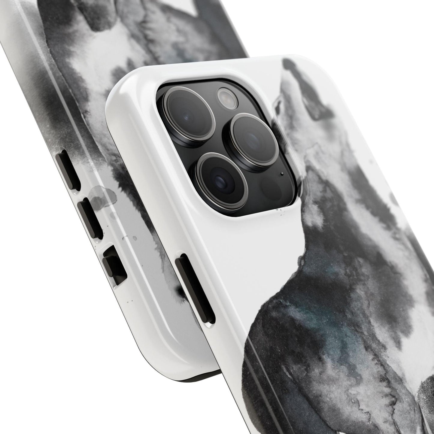 Black and White Dog Printed Tough Phone Cases