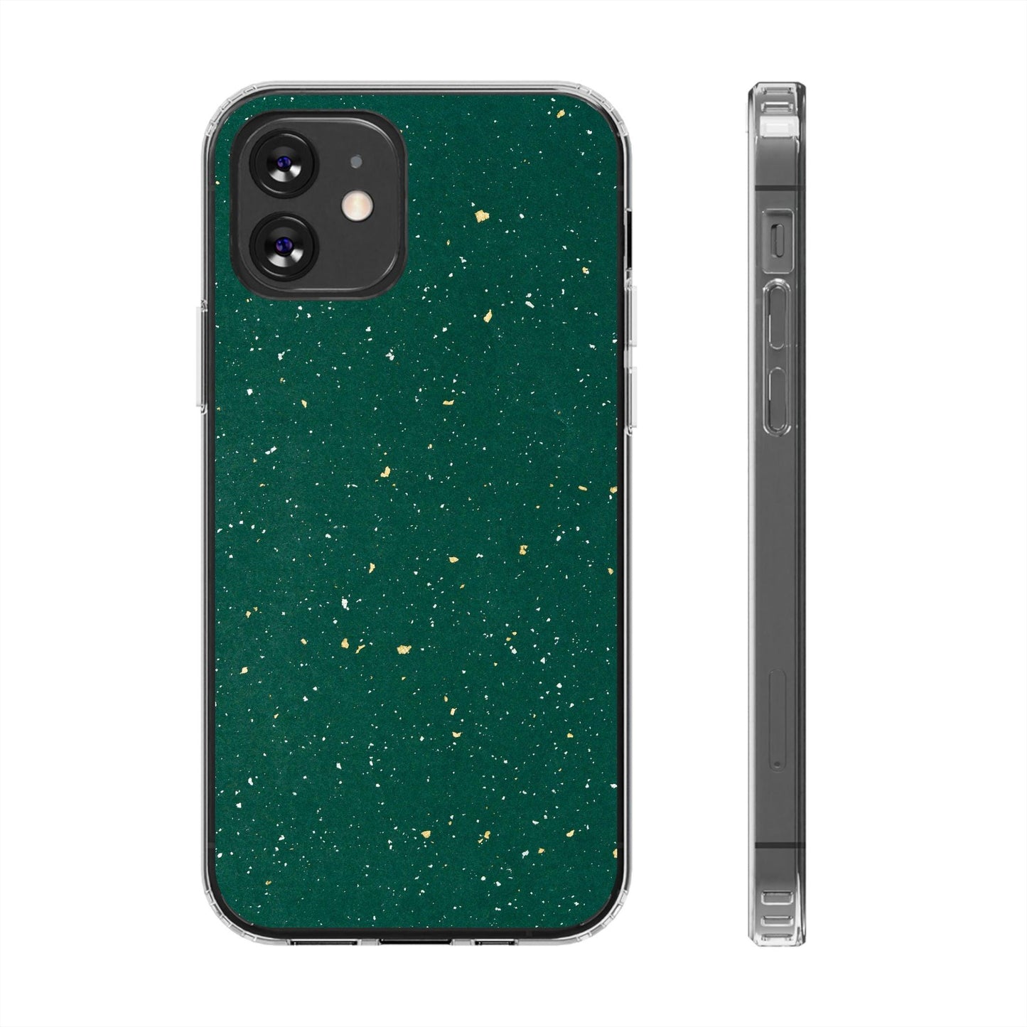 Clear Cases Green with Glitter