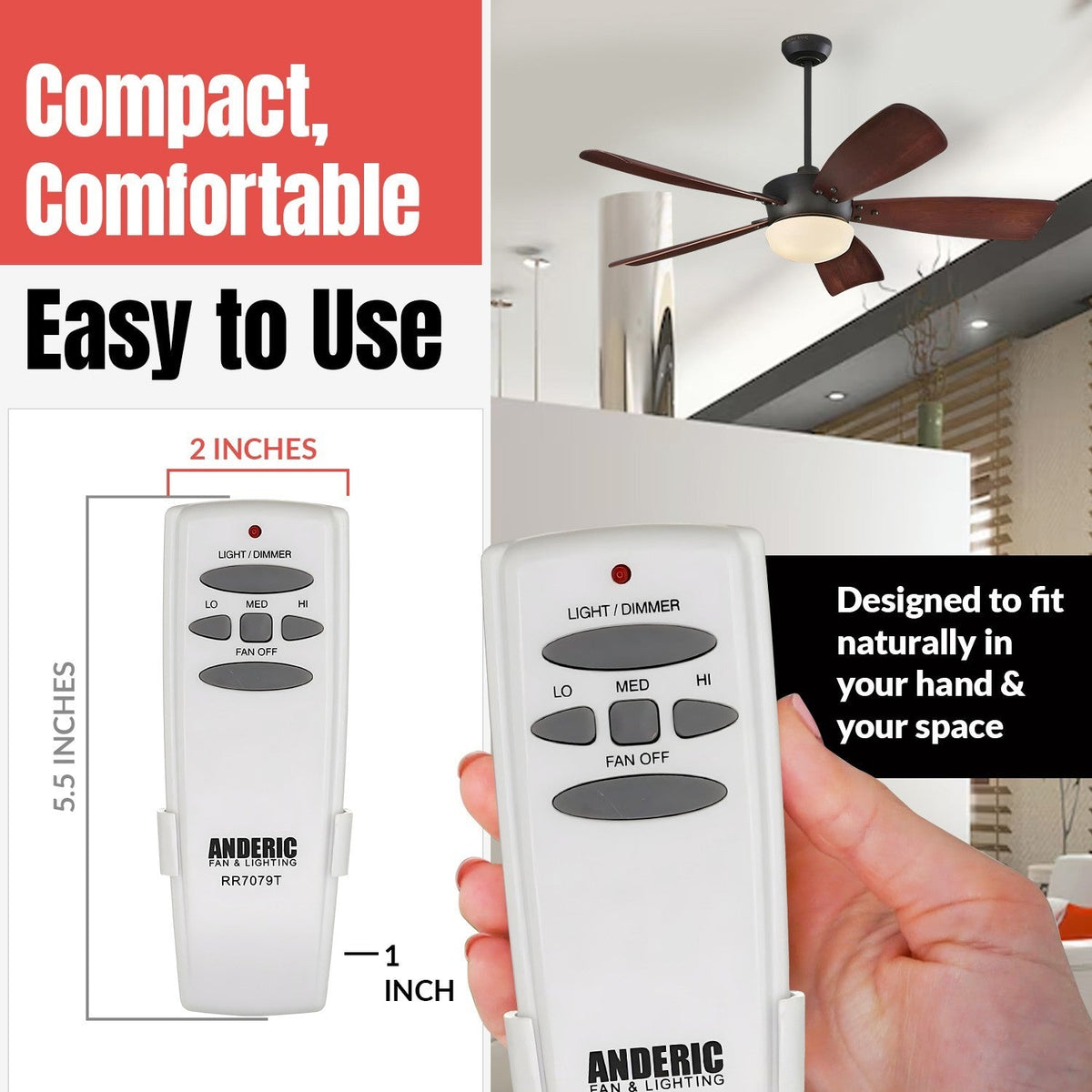 Harbor Breeze UC7086T CHQ7086T for Avion Ceiling Fan Remote Control
