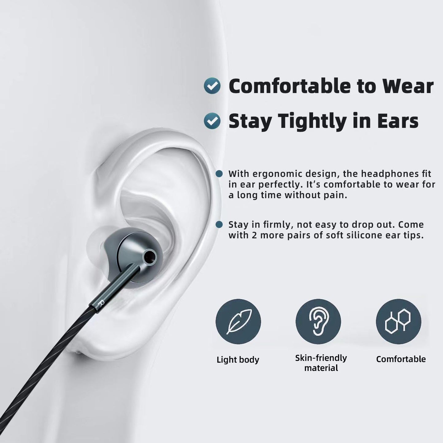 USB-C Wired Earbuds – Noise Canceling, Volume Control & Mic for iPhone 17/16/15, Samsung Galaxy S24/S23 & Pixel
