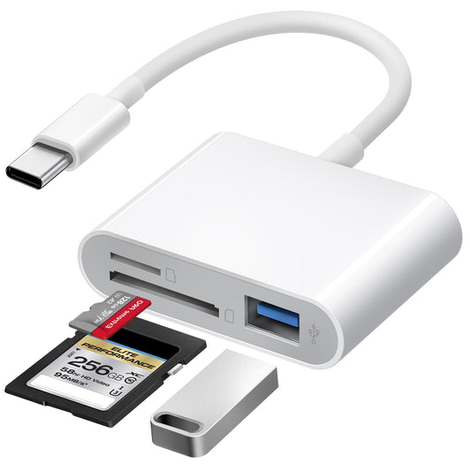 USB-C SD Card Reader — High Speed SD/TF Memory Card Adapter for iPhone 16/15 Pro Max, iPad, MacBook & Android