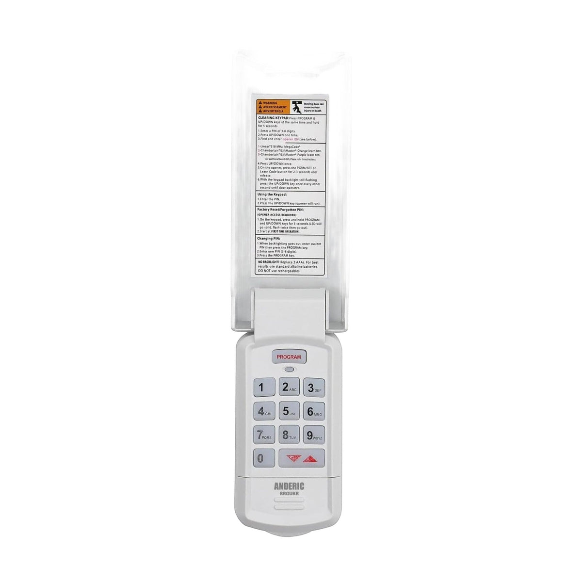 Overhead Door OUK Universal 3-Door Wireless Keypad Wall Console with DIP and Learn Garage Door Opener Remote Control