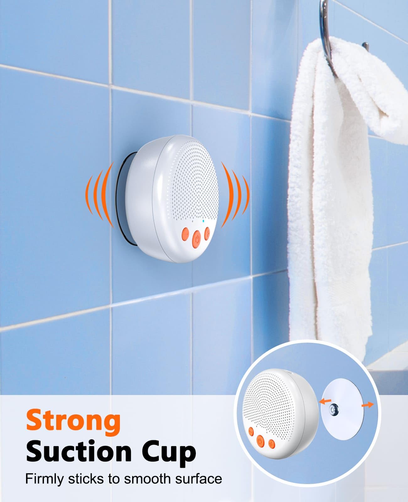 Waterproof Bluetooth Shower Speaker — HD Loud Sound, Suction Cup & Lanyard, Portable Wireless