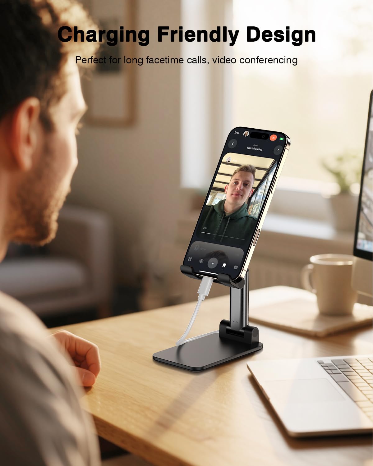 Adjustable Foldable Phone Stand for Desk — Universal Portable Cell Phone Holder for iPhone, Samsung & Nintendo Switch, Office & Home